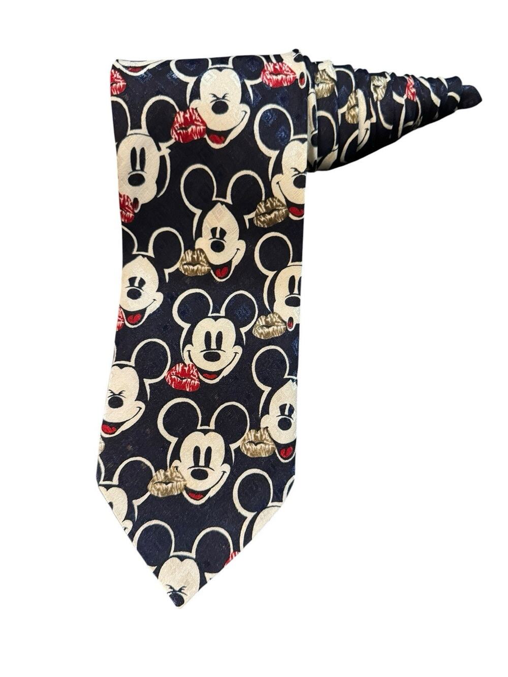 Disney Mickey Mouse Lipstick Kisses Cartoon Novelty Necktie